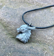 Load image into Gallery viewer, Pewter Dragon Bust Pendant