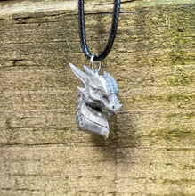 Load image into Gallery viewer, Pewter Dragon Bust Pendant