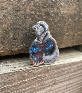 Winged Wolf Metal Pin Badge