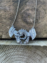 Load image into Gallery viewer, Dragon Embrace Pewter Pendant