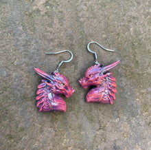 Load image into Gallery viewer, Custom Painted Dragon Bust Earrings (Pre-order)