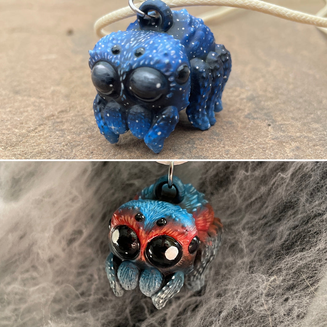 CUSTOM PAINTED: Jumping Spider Pendant (Please read description)