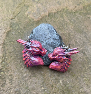 CUSTOM PAINTED Dragon Bust Earrings (Made to order)