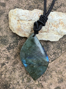 Dragon Love Painted Labradorite Pendant