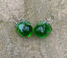 Load image into Gallery viewer, Green Translucent Dragon Bauble Earrings