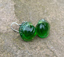 Load image into Gallery viewer, Green Translucent Dragon Bauble Earrings