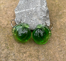 Load image into Gallery viewer, Green Translucent Dragon Bauble Earrings