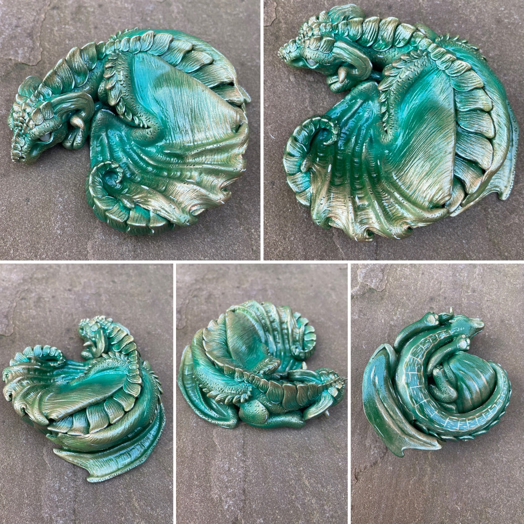 Jade Guardian Dragon Sculpture