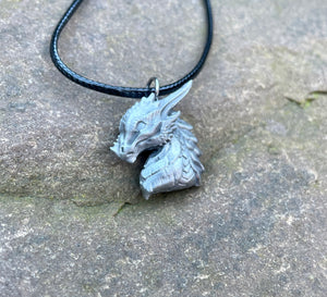 Pewter Dragon Bust Pendant