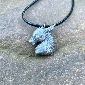 Pewter Dragon Bust Pendant