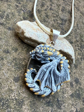 Load image into Gallery viewer, White and Gold Labradorite Dragon Pendant