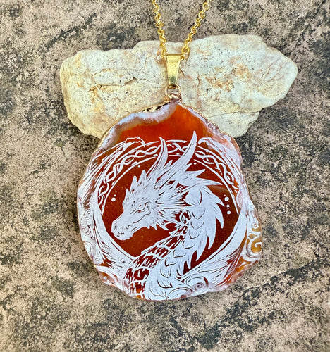 Orange Engraved Dragon Agate