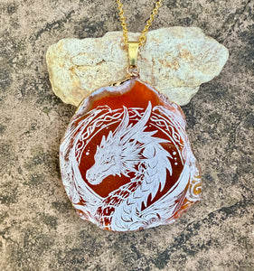 Orange Engraved Dragon Agate