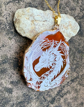Load image into Gallery viewer, Orange Engraved Dragon Agate