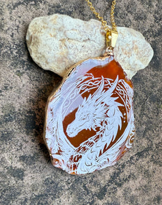 Orange Engraved Dragon Agate
