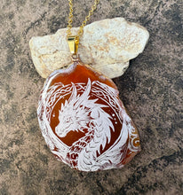 Load image into Gallery viewer, Orange Engraved Dragon Agate