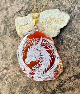 Orange Engraved Dragon Agate