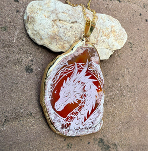 Orange Engraved Dragon Agate