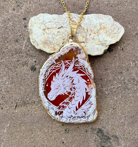 Orange Engraved Dragon Agate