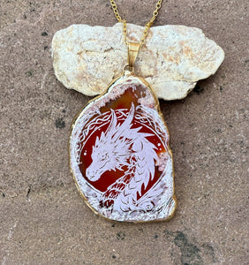 Orange Engraved Dragon Agate