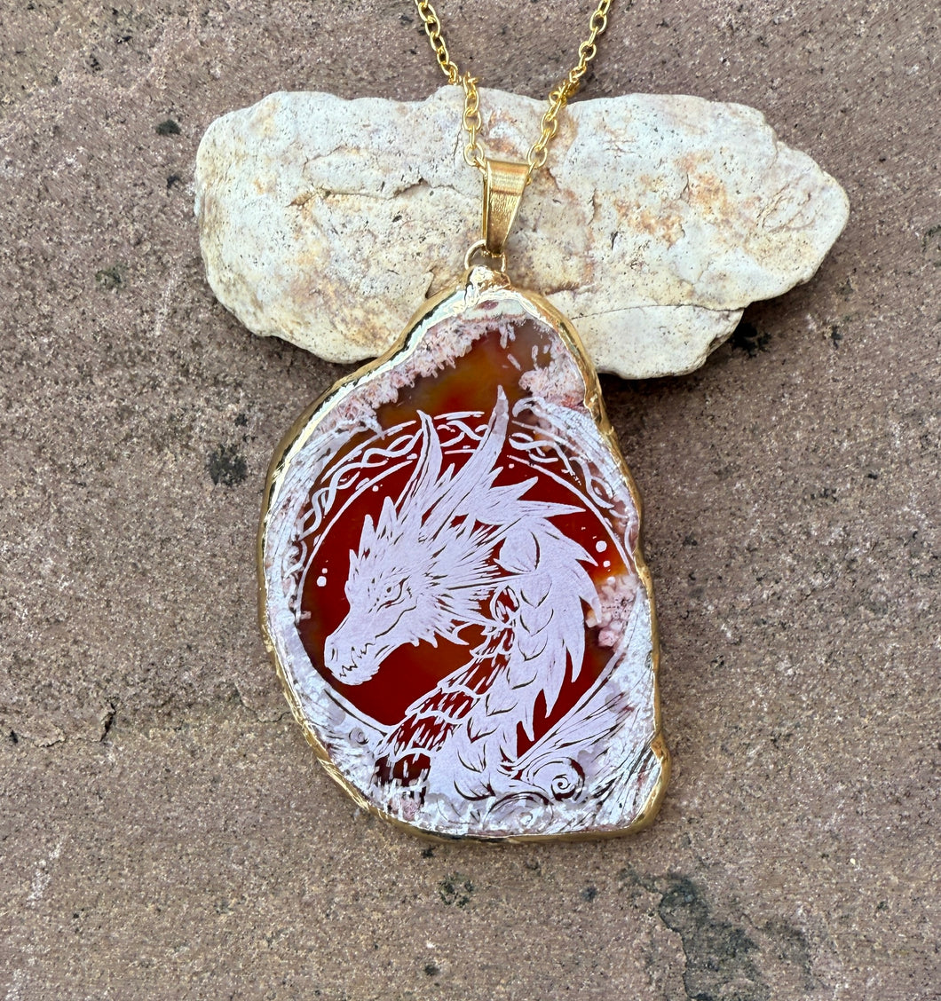 Orange Engraved Dragon Agate