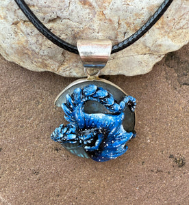 Moon Guardian Labradorite Dragon Pendant