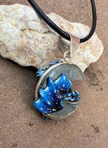 Moon Guardian Labradorite Dragon Pendant