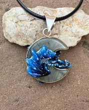 Load image into Gallery viewer, Moon Guardian Labradorite Dragon Pendant