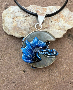 Moon Guardian Labradorite Dragon Pendant