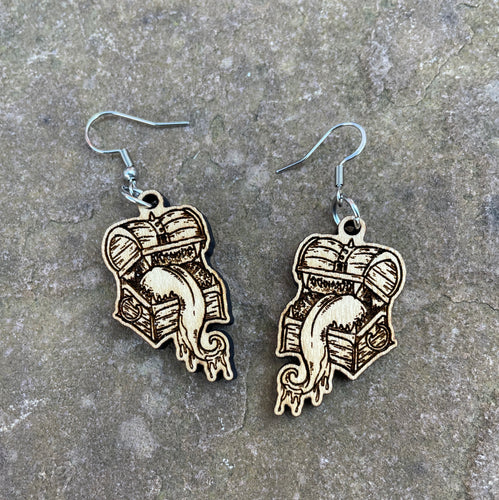 Mimic Engraved Wooden Earrings