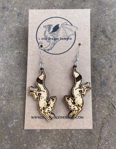 Umbreon Engraved Wooden Earrings