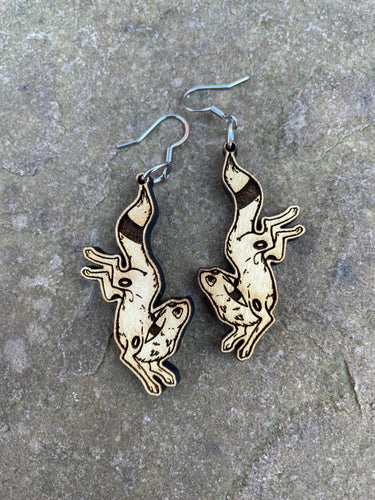 Umbreon Engraved Wooden Earrings