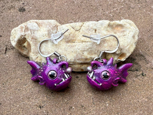 Adorable Anglerfish resin earrings