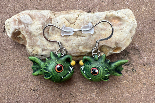 Adorable Anglerfish resin earrings