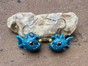 Adorable Anglerfish resin earrings