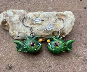 Adorable Anglerfish resin earrings