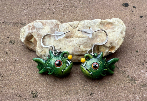Adorable Anglerfish resin earrings
