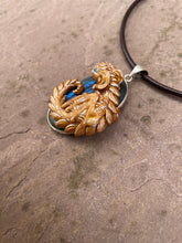Load image into Gallery viewer, Golden Labradorite Dragon Pendant