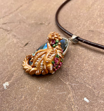 Load image into Gallery viewer, Flower Labradorite Dragon Pendant