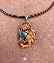 Load image into Gallery viewer, Flower Labradorite Dragon Pendant