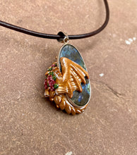 Load image into Gallery viewer, Flower Labradorite Dragon Pendant