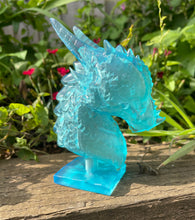 Load image into Gallery viewer, Translucent blue resin dragon bust