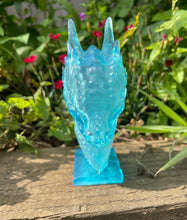 Load image into Gallery viewer, Translucent blue resin dragon bust