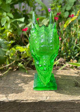 Load image into Gallery viewer, Translucent green resin dragon bust