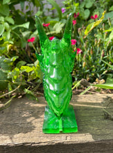 Load image into Gallery viewer, Translucent green resin dragon bust