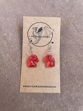 Load image into Gallery viewer, Red Translucent Dragon Head Earrings