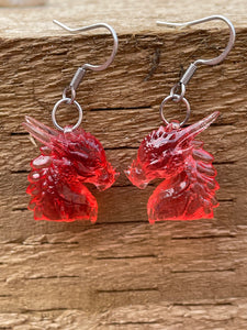 Red dragon earrings deals