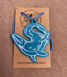 Blue Sparkle Mosasaur Necklace