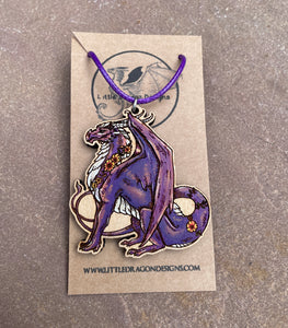 CUSTOM PAINTED Noble Flower Dragon Necklace