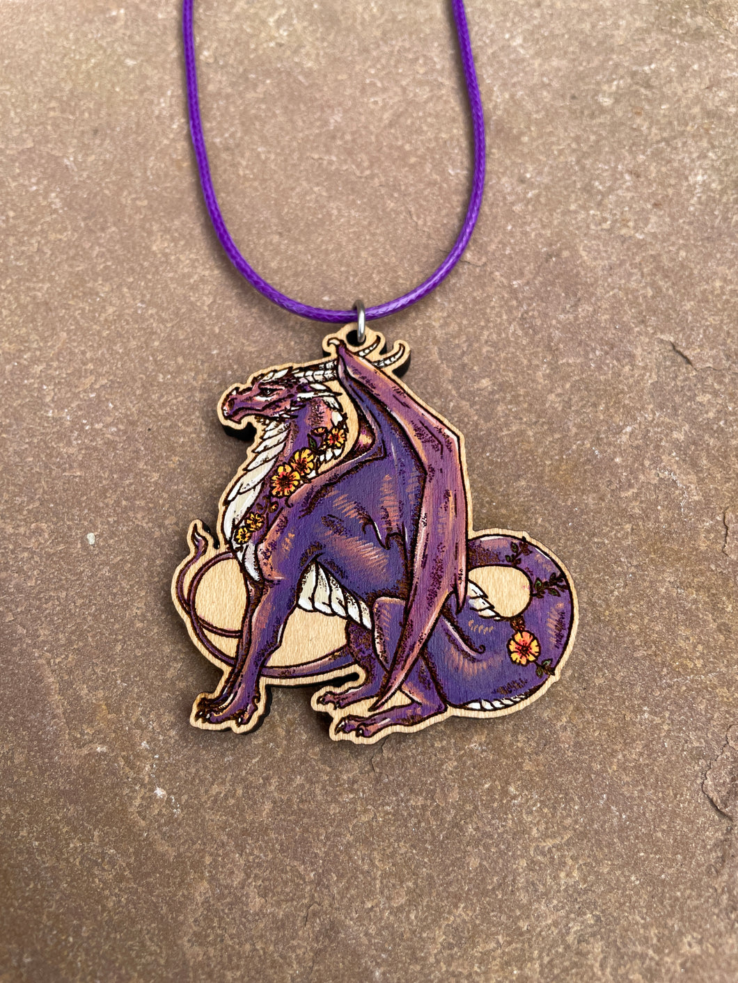 Purple Noble Dragon Necklace